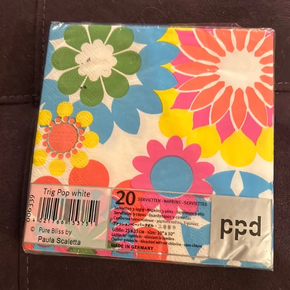 2 pkgs Trig Pop White Lunch Napkins